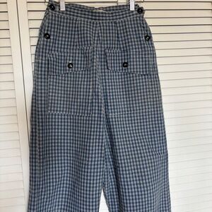 Rare Emma Rothkopf Ruth Trouser in Vintage Blue Checkered Small